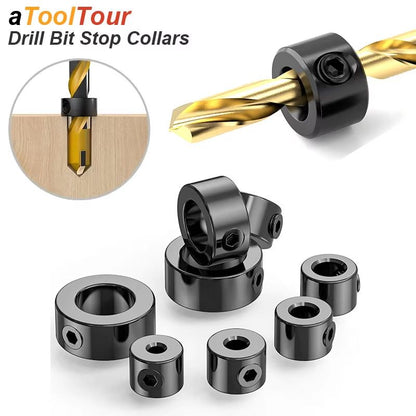 Adjustable Drill Stop Collar Set – Precision Depth Limit Ring for Woodwork