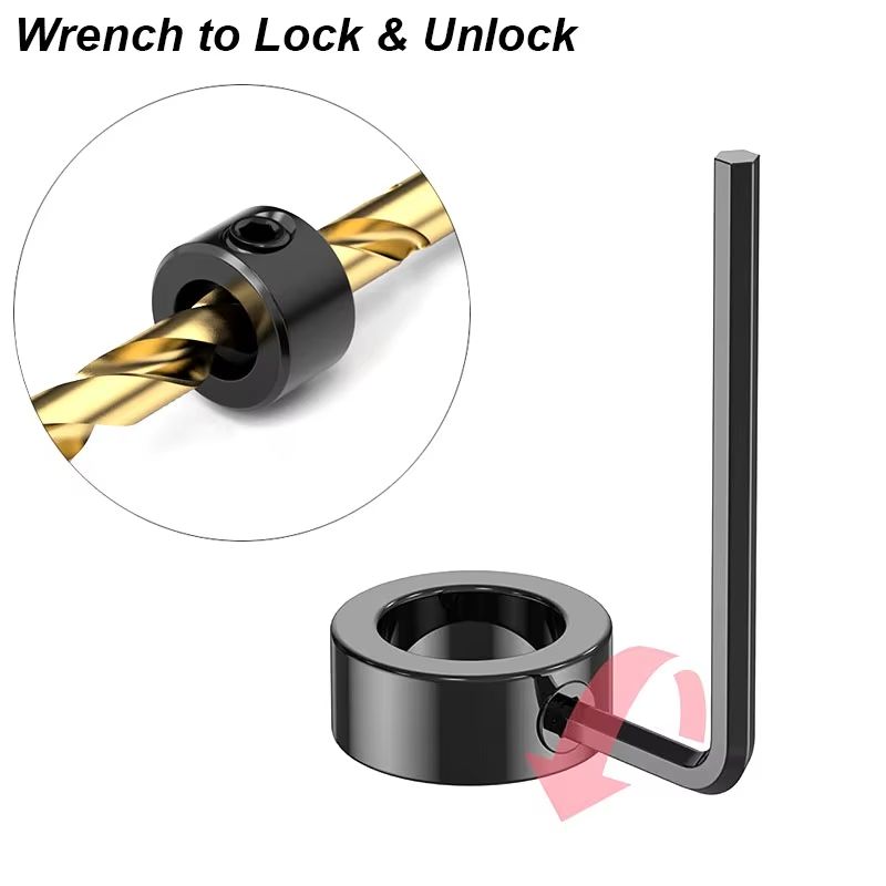 Adjustable Drill Stop Collar Set  Precision Depth Limit Ring For Woodwork 3