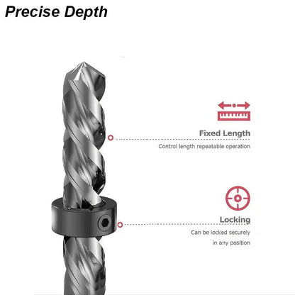 Adjustable Drill Stop Collar Set  Precision Depth Limit Ring For Woodwork 4