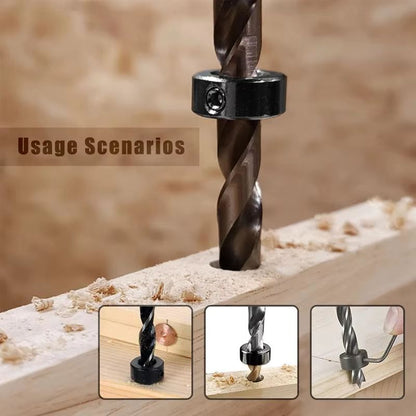Adjustable Drill Stop Collar Set  Precision Depth Limit Ring For Woodwork 5