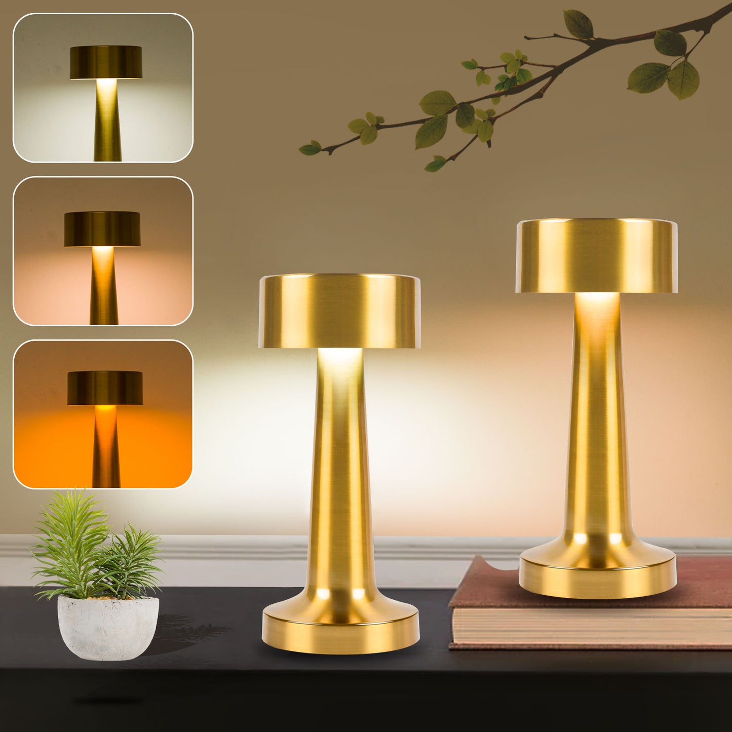 Metal Rechargeable Table Lamp Touch Point LED Mood Lighting Bedside Night Light Desktop And Restaur 1