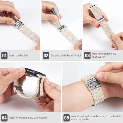 Braided Loop Strap For Apple Watch  Comfortable IWatch Band 5