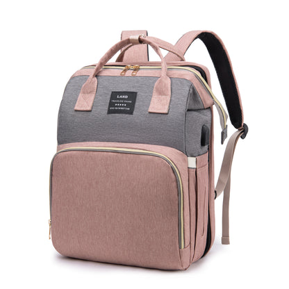 Large Capacity Mommy Bag, Travel Maternity Baby Backpack, Portable Folding Crib Bed, Lightweight Outing Bag for Mothers