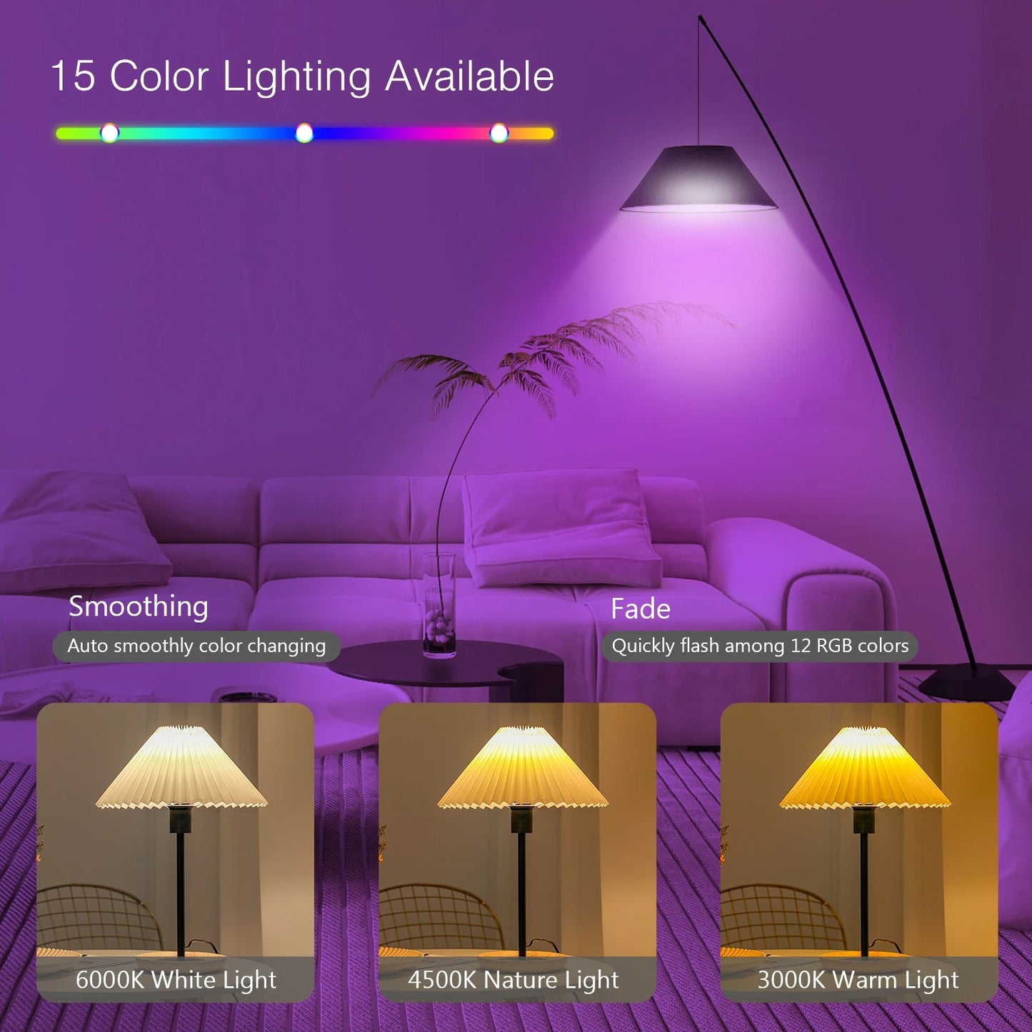 Rechargeable Light Bulbs, Battery Operated with Remote Control, Dimmable Lamp, Adjustable Color Temperatures