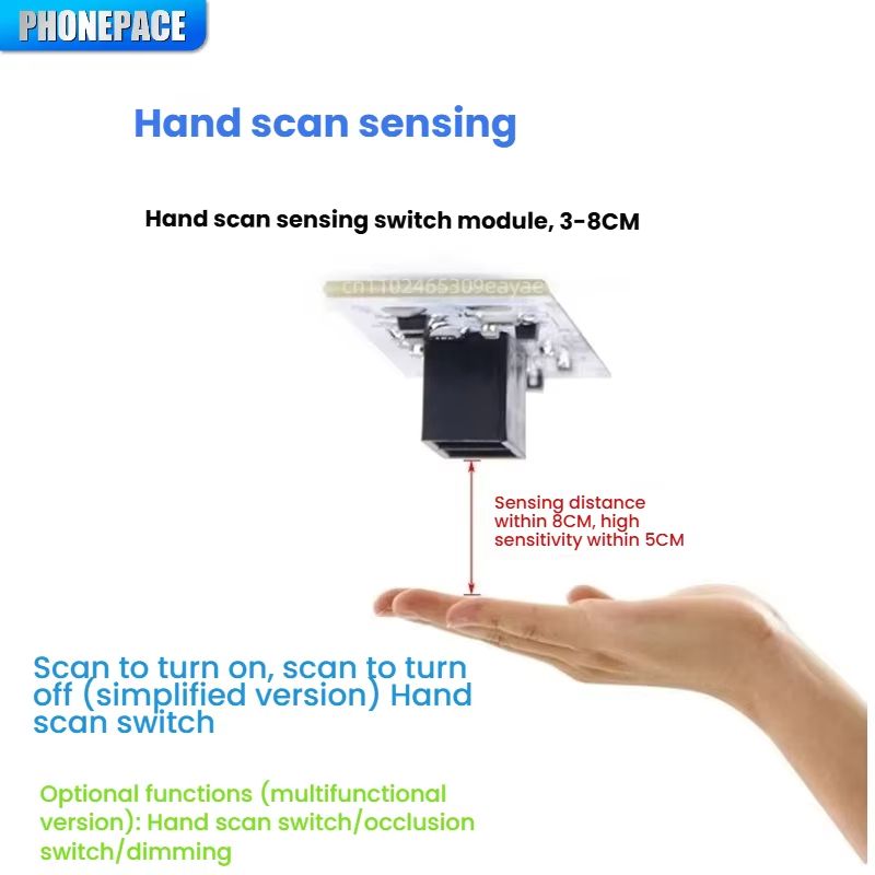 Hand Wave Sensor Switch Module – LED Touchless Light Control for Cabinets & Wardrobes