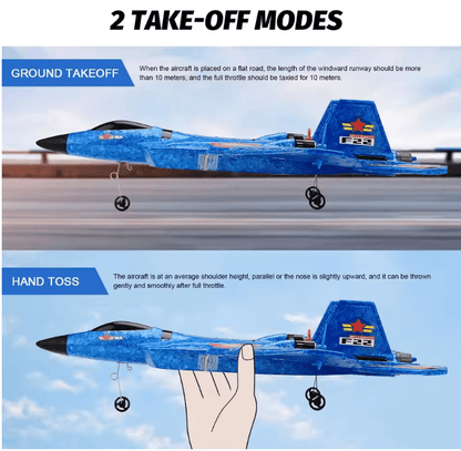 SkyRaptor F22 RC Jet Glider With LED Lights And 24G Remote Control 2