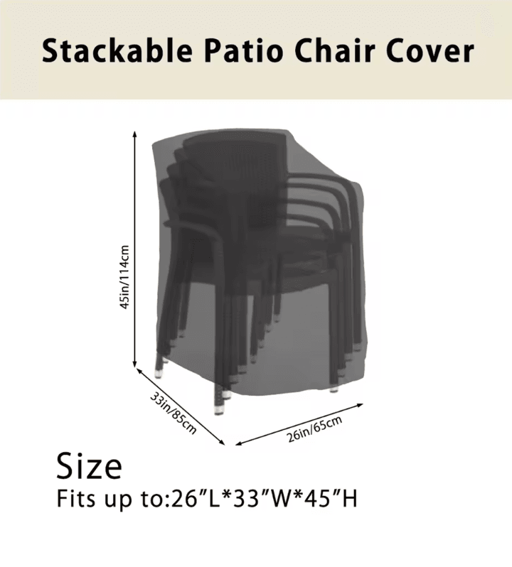 WeatherShield Stackable Patio Chair Cover Waterproof Outdoor Protector 1