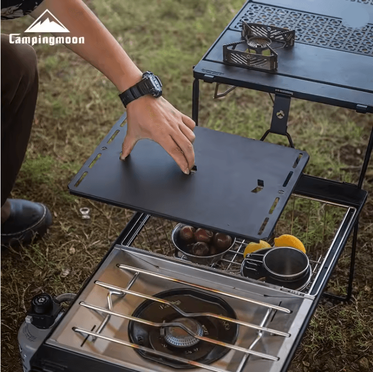 TrailMate Modular Outdoor Camping Table for Stove Integration and Cooking Setup
