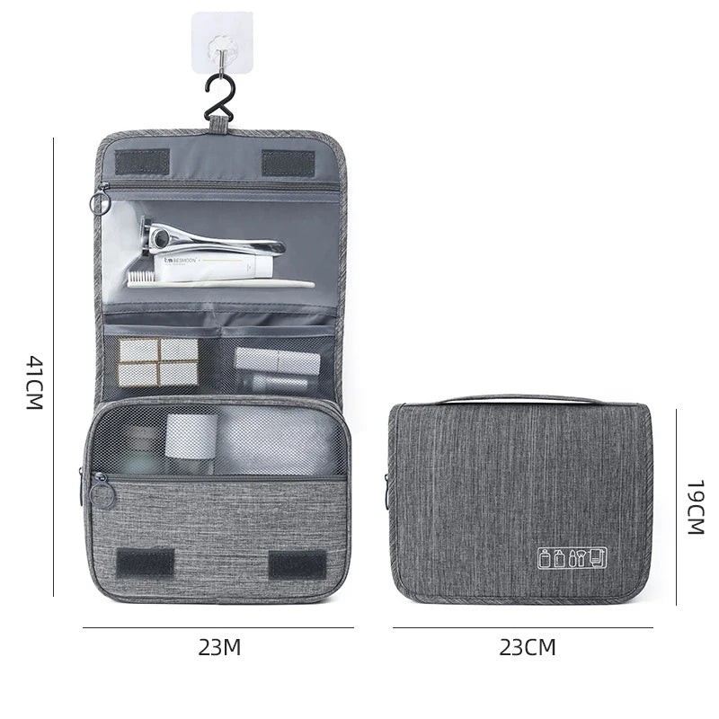 Waterproof Hanging Toiletries Organizer, Oxford Fabric Men, Travel Wash Pouch, Women Cosmetic Bag, Business Portable Bag
