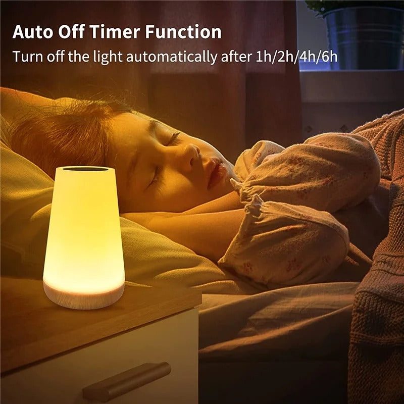 USB Rechargeable Bedside Lamp Touch Control  Remote 13 Color Changing Dimmable LED Night Light For  3