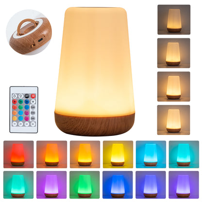 USB Rechargeable Bedside Lamp Touch Control  Remote 13 Color Changing Dimmable LED Night Light For  6