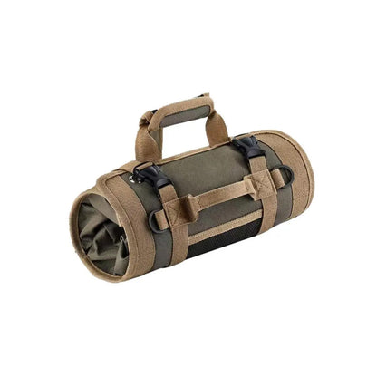 Canvas Tool Roll-Up Kit, Multi-Function Large Capacity Hanging Bag, Car Storage Organizer, Camping Gear Zipper Carrier