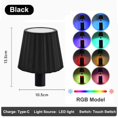 RGB Wireless Bottle Light Rechargeable LED Table Lamp Touch Control For Outdoor Restaurant And Part 10