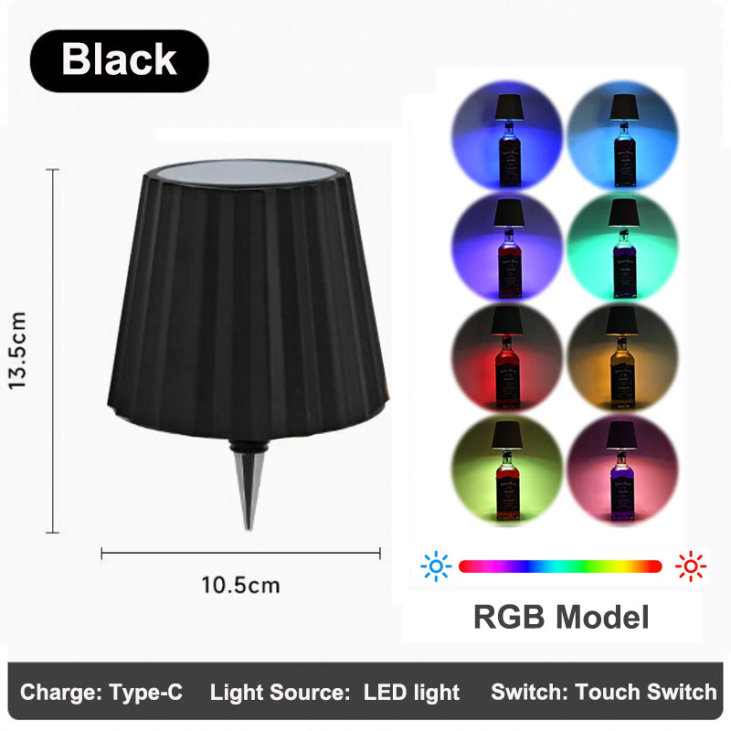 RGB Wireless Bottle Light Rechargeable LED Table Lamp Touch Control For Outdoor Restaurant And Part 12