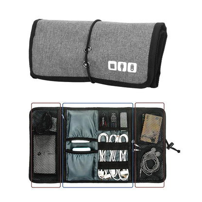 Travel Cable Charger Phone Accessories Bag Organizer, Electronic Organizer Cord Pouch, Roll Up Tech Carrying Case