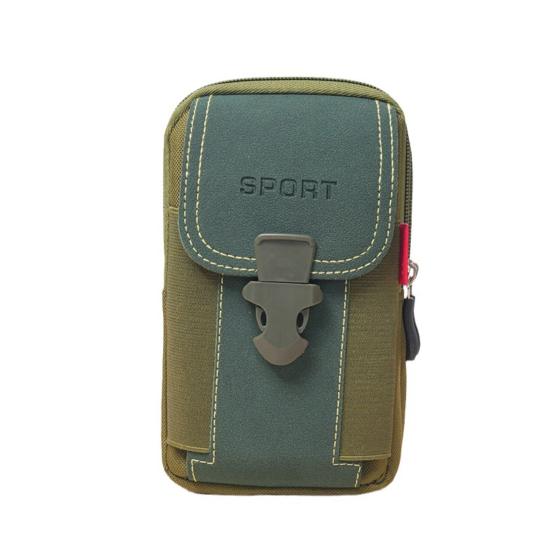 Outdoor Leather Mens Belt Backpack Fashionable And Multifunctional Soft Bag Travel Sports Phone Cas 3