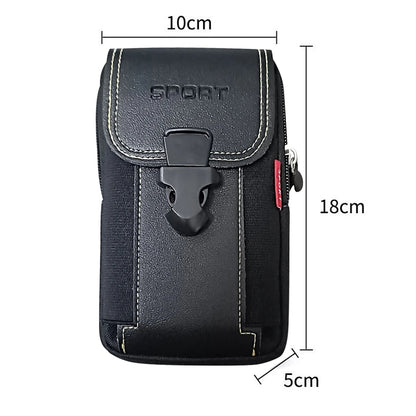 Outdoor Leather Mens Belt Backpack Fashionable And Multifunctional Soft Bag Travel Sports Phone Cas 6