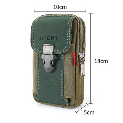 Outdoor Leather Mens Belt Backpack Fashionable And Multifunctional Soft Bag Travel Sports Phone Cas 7