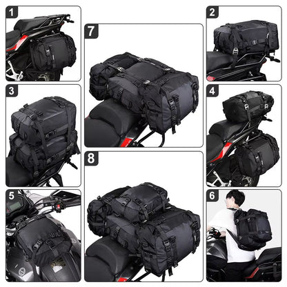 Rhinowalk Waterproof Motorcycle Tail Bag 30L  Expandable Rear Seat  Saddle Luggage For Touring Comm 4