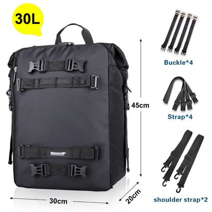 Rhinowalk Waterproof Motorcycle Tail Bag 30L  Expandable Rear Seat  Saddle Luggage For Touring Comm 8
