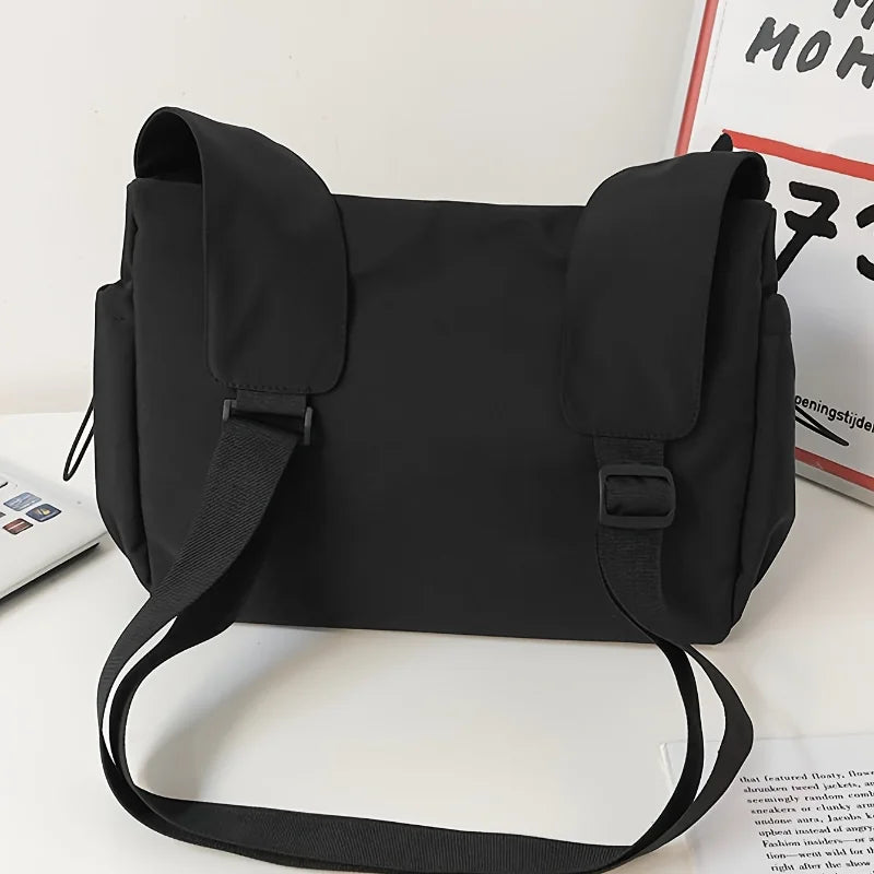 Spacious Crossbody Bag, Stylish Drawstring Accent, Secure Zipper Closure, Fashionable Bag
