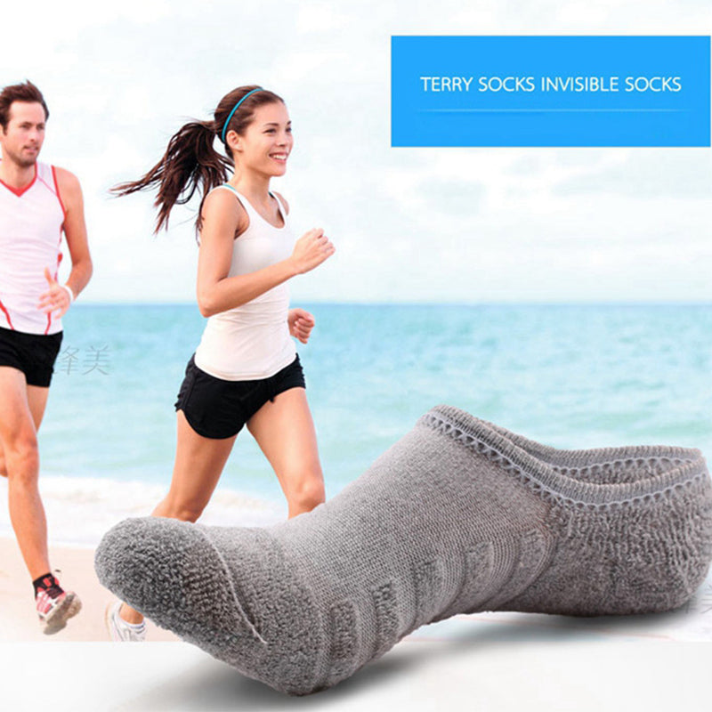 Premium Cotton Sport Socks For Men Breathable Towel Bottom AntiSlip Invisible Boat Socks 2