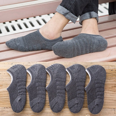 Premium Cotton Sport Socks For Men Breathable Towel Bottom AntiSlip Invisible Boat Socks 5