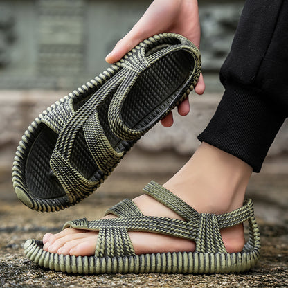 Stylish Summer Mens Straw Sandals Durable Outdoor Casual Shoes  Beach FlipFlops 6