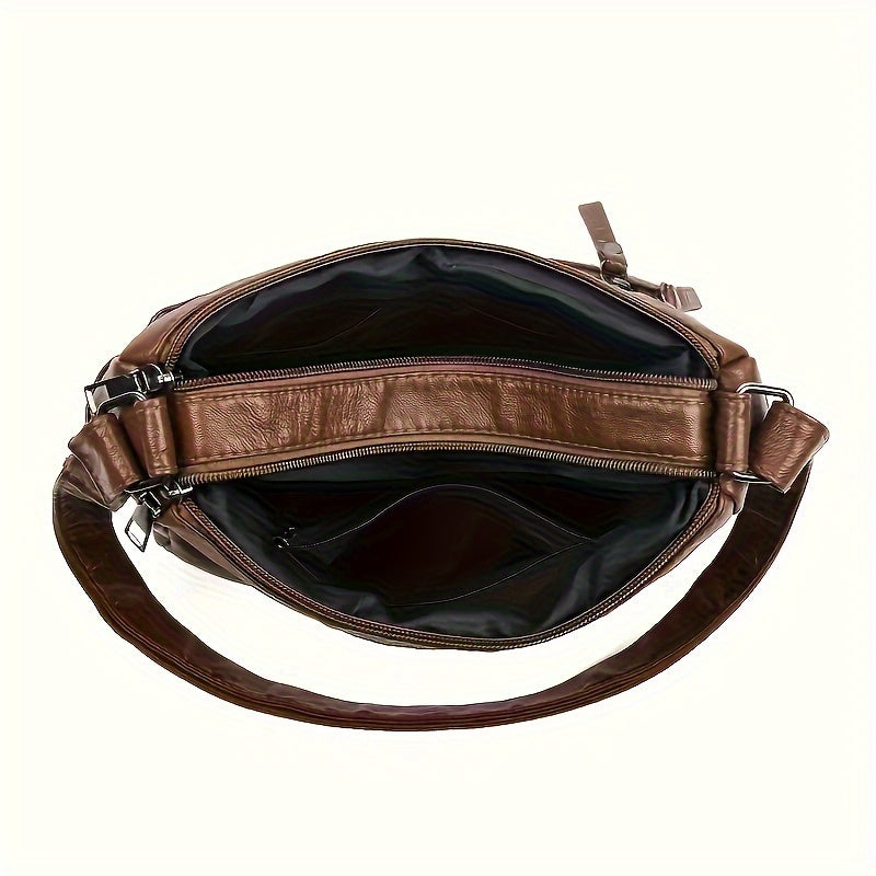 Womens Fashion Handbag Retro Multi Layer Shoulder Bag Messenger Purse Crossbody Bag For Work And Tr 2