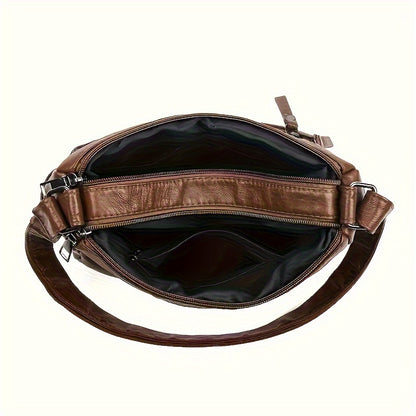 Womens Fashion Handbag Retro Multi Layer Shoulder Bag Messenger Purse Crossbody Bag For Work And Tr 2