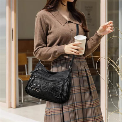 Womens Fashion Handbag Retro Multi Layer Shoulder Bag Messenger Purse Crossbody Bag For Work And Tr 3