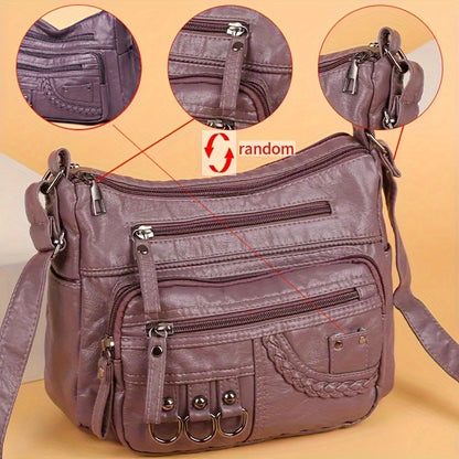 Womens Fashion Handbag Retro Multi Layer Shoulder Bag Messenger Purse Crossbody Bag For Work And Tr 7