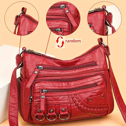 Womens Fashion Handbag Retro Multi Layer Shoulder Bag Messenger Purse Crossbody Bag For Work And Tr 9