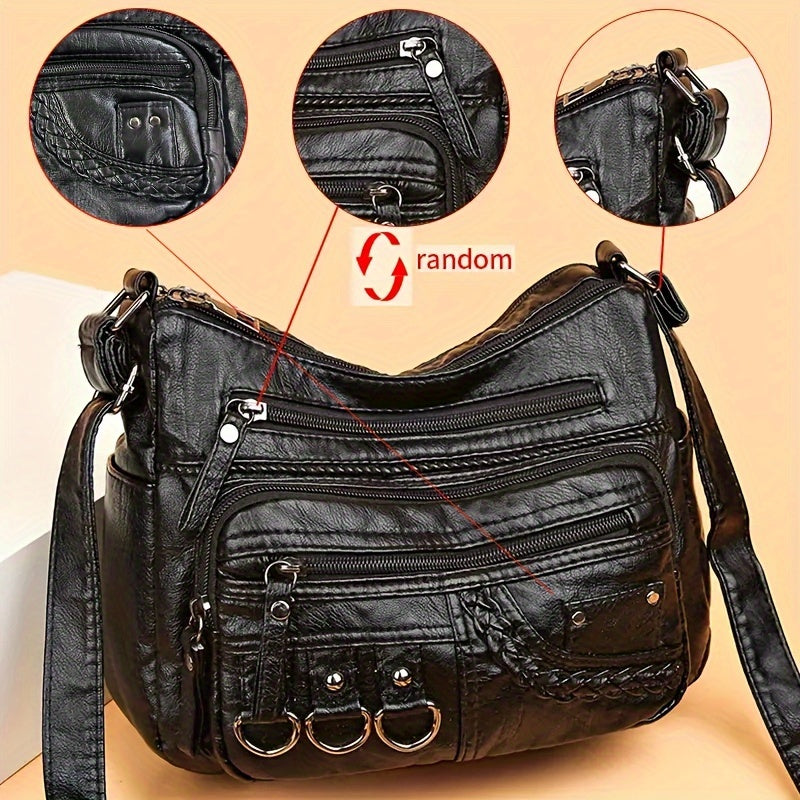 Womens Fashion Handbag Retro Multi Layer Shoulder Bag Messenger Purse Crossbody Bag For Work And Tr 10