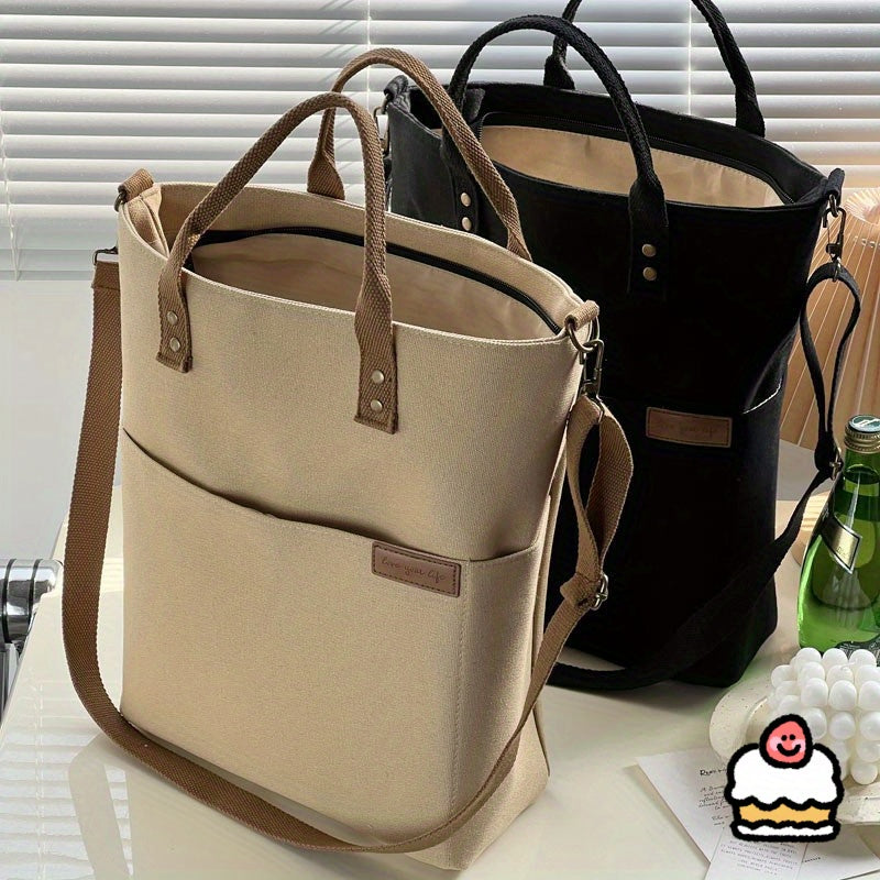 European Style Canvas Tote Bag High Quality Shoulder Bag Everyday Versatile Crossbody With Zipper C 4