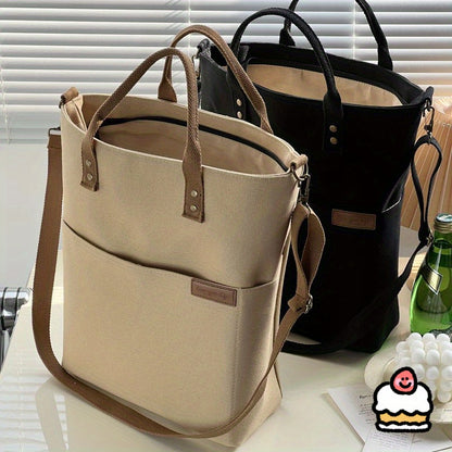 European Style Canvas Tote Bag High Quality Shoulder Bag Everyday Versatile Crossbody With Zipper C 4