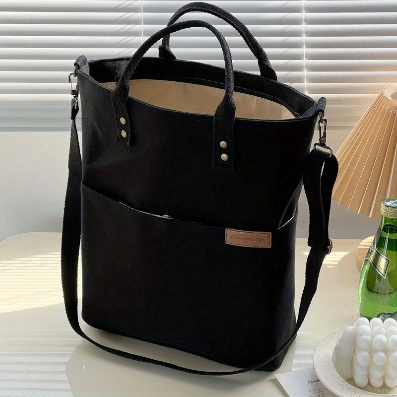 European Style Canvas Tote Bag High Quality Shoulder Bag Everyday Versatile Crossbody With Zipper C 5
