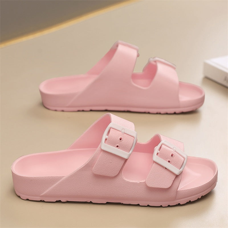 Mens Summer Adjustable EVA Cloud Slides, Soft, Non-Slip Lightweight Beach Sandals with Flat Comfort Design