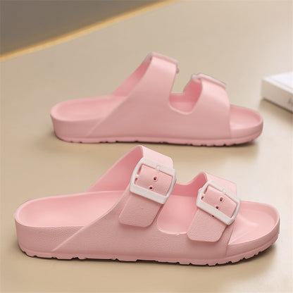 Mens Summer Adjustable EVA Cloud Slides, Soft, Non-Slip Lightweight Beach Sandals with Flat Comfort Design