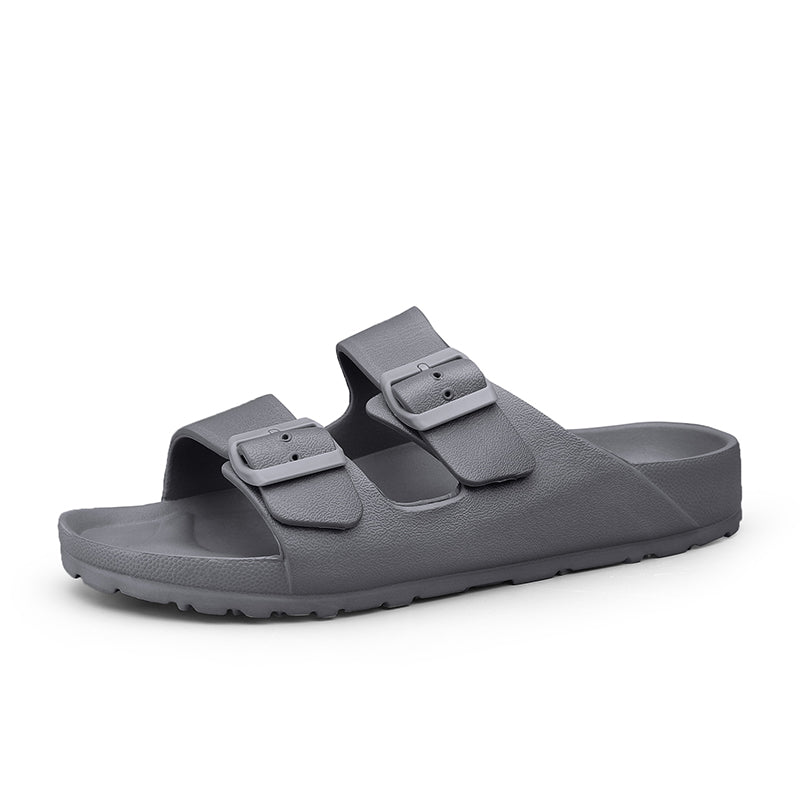 Mens Summer Adjustable EVA Cloud Slides, Soft, Non-Slip Lightweight Beach Sandals with Flat Comfort Design