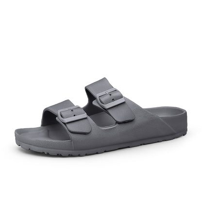 Mens Summer Adjustable EVA Cloud Slides, Soft, Non-Slip Lightweight Beach Sandals with Flat Comfort Design