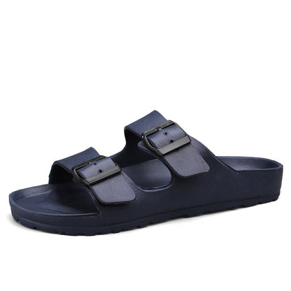 Mens Summer Adjustable EVA Cloud Slides, Soft, Non-Slip Lightweight Beach Sandals with Flat Comfort Design