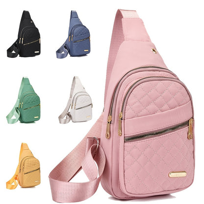 Foldable Portable Lightweight Quilted Chest Bag, Trendy Versatile Tote, Ideal Shoulder Bag for Outdoor Travel