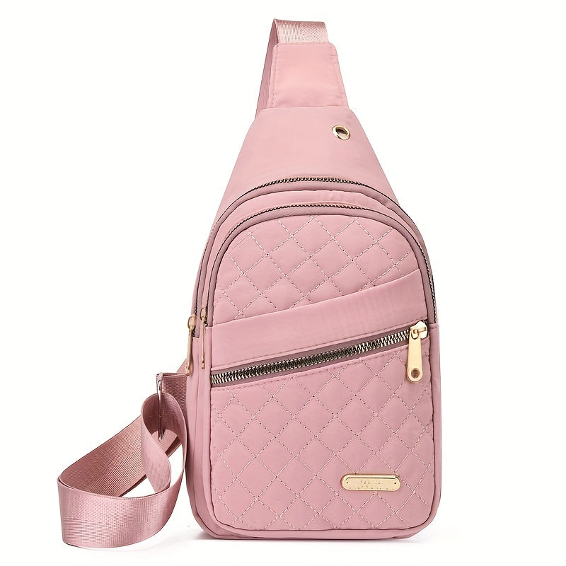 Foldable Portable Lightweight Quilted Chest Bag Trendy Versatile Tote Ideal Shoulder Bag For Outdoo 1