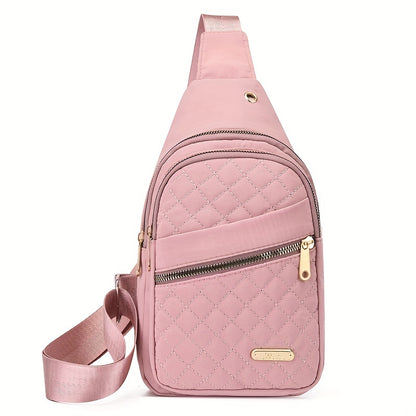 Foldable Portable Lightweight Quilted Chest Bag Trendy Versatile Tote Ideal Shoulder Bag For Outdoo 1