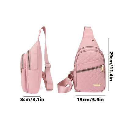 Foldable Portable Lightweight Quilted Chest Bag Trendy Versatile Tote Ideal Shoulder Bag For Outdoo 2