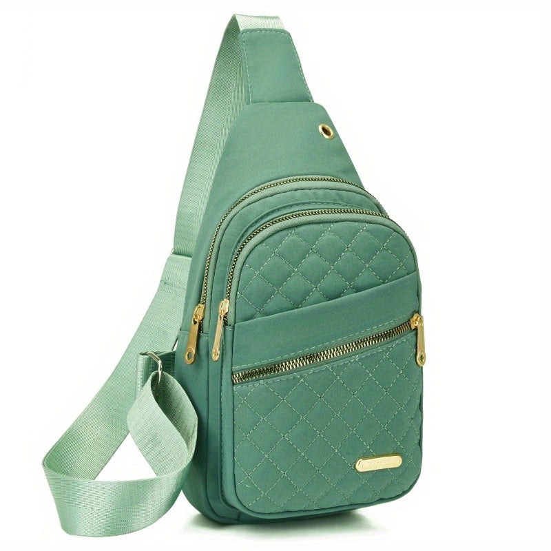 Foldable Portable Lightweight Quilted Chest Bag Trendy Versatile Tote Ideal Shoulder Bag For Outdoo 7