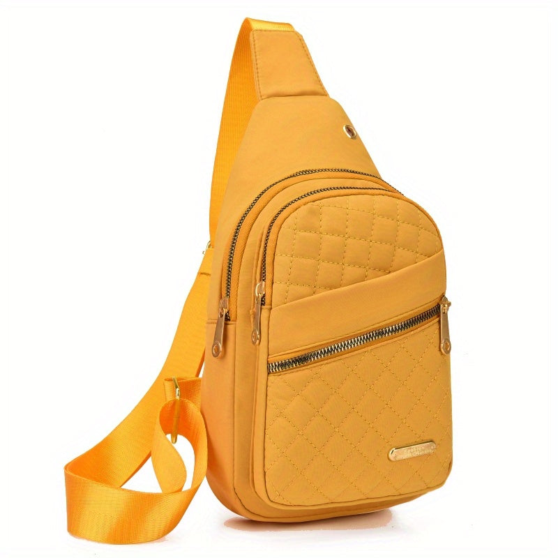 Foldable Portable Lightweight Quilted Chest Bag Trendy Versatile Tote Ideal Shoulder Bag For Outdoo 8