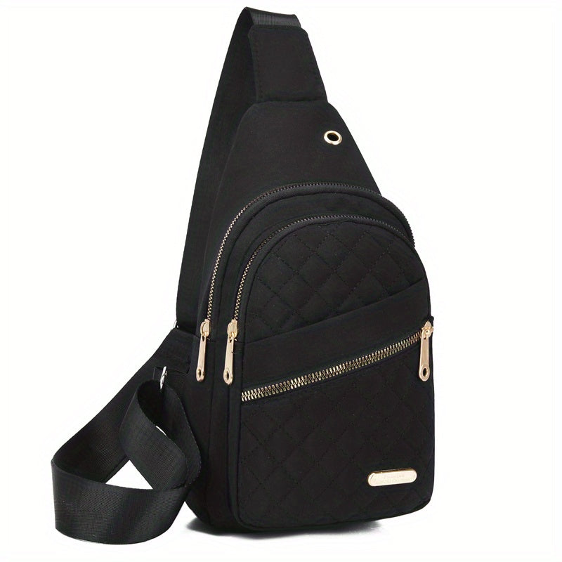Foldable Portable Lightweight Quilted Chest Bag Trendy Versatile Tote Ideal Shoulder Bag For Outdoo 9