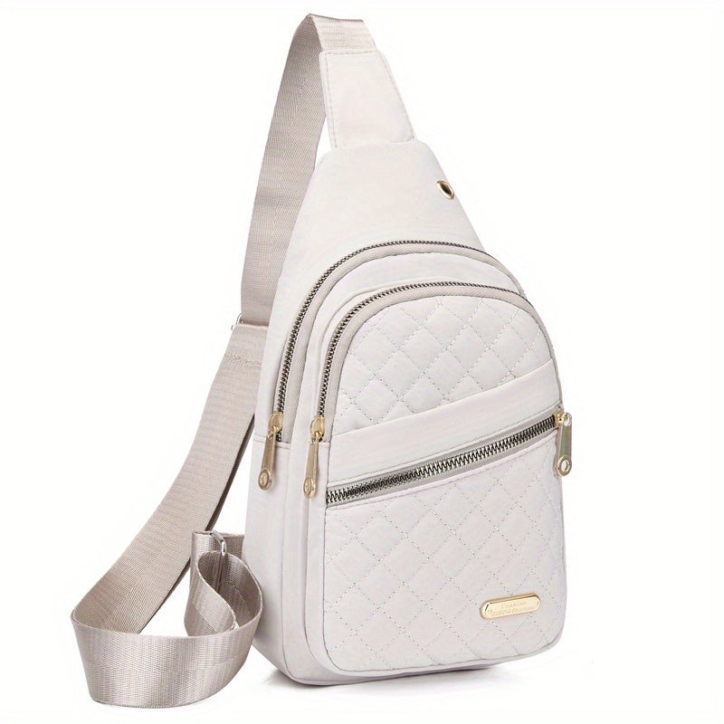 Foldable Portable Lightweight Quilted Chest Bag Trendy Versatile Tote Ideal Shoulder Bag For Outdoo 10